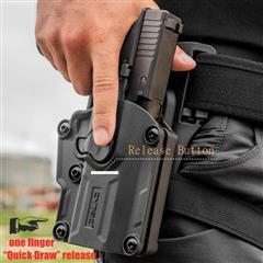 RH OWB Holster for Most Compact & Full Size (Over 200) Pistols Index Finger Rele